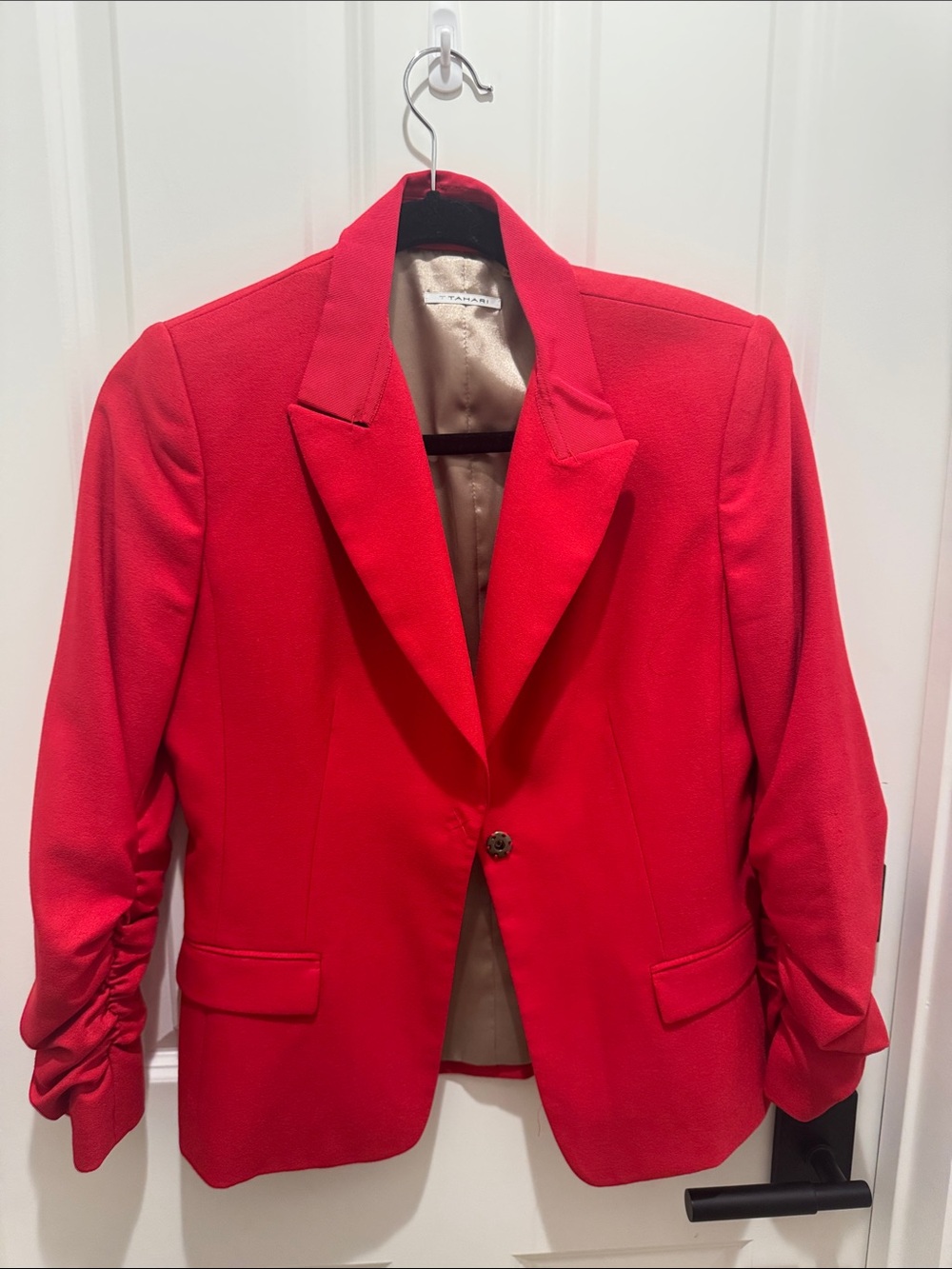 T Tahari Vibrant Red Women's Tailored Blazer